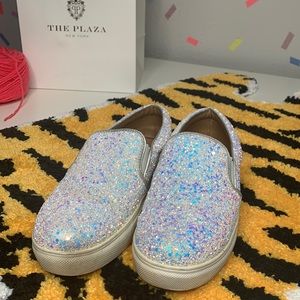 J.adams - Glimmer, glitter iridescent slip ons